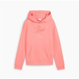 Puma|Camisola com Capuz Menina Puma Puma Essentials Script Cor de Rosa Coral