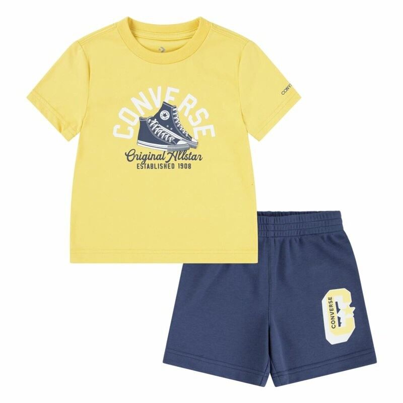 Converse|Conjunto de Desporto para Bebé Converse Cnvb Retro Remix Azul Dourado Converse|Conjunto de Desporto para Bebé Converse Cnvb Retro Remix Azul Dourado