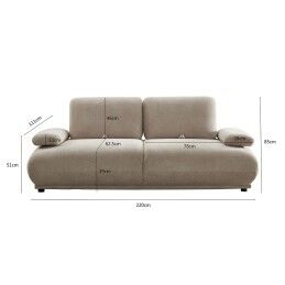 Home ESPRIT|Sofá Home ESPRIT Bege Urbana 220 x 111 x 85 cm