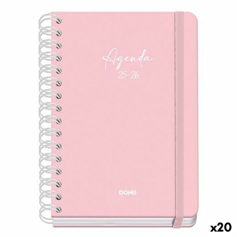 DOHE|Agenda DOHE SERENITY WIRE´O Cor de Rosa A5 150 x 210 mm 2025-2026 (20 Unidades)