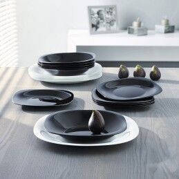 Luminarc|Louça Luminarc Carine N&b Branco Preto Vidro 19 Peças