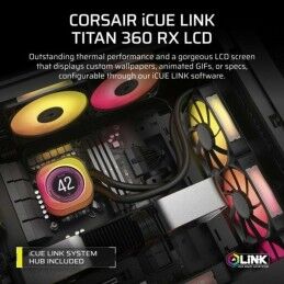 Corsair|Kit de refrigeração líquida Corsair iCUE LINK TITAN 360 RX LCD