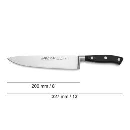 Arcos|Faca de Cozinha Arcos serie riviera Preto Aço 20 cm