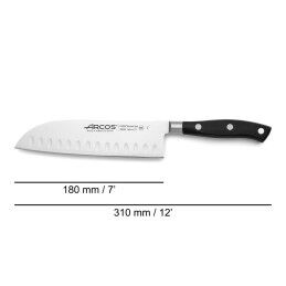 Arcos|Faca Santoku Arcos serie riviera Preto Aço Polioximetileno 18 cm