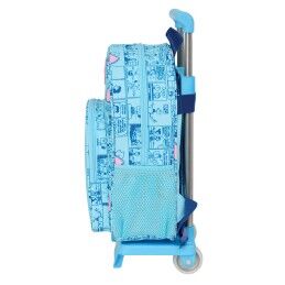 Snoopy|Mochila Escolar com Rodas Snoopy Love Azul 26 x 11 x 67 cm 26 x 34 x 11 cm