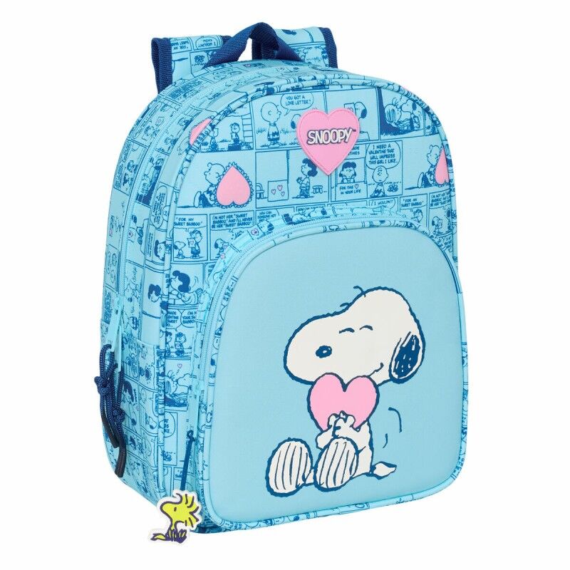 Snoopy|Mochila Escolar Snoopy Love Azul Claro 26 x 34 x 11 cm Snoopy|Mochila Escolar Snoopy Love Azul Claro 26 x 34 x 11 cm