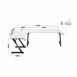 Huzaro|Mesa de Escritório Gaming Huzaro HZ-Hero 7.0 Branco Preto Fibra de carbono 154 x 72,5 x 117 cm