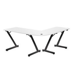 Huzaro|Mesa de Escritório Gaming Huzaro HZ-Hero 7.0 Branco Preto Fibra de carbono 154 x 72,5 x 117 cm