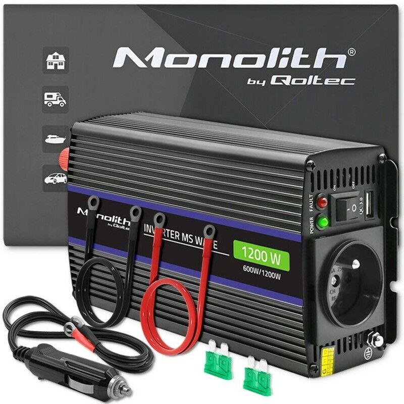 Qoltec|Transformador portátil para carros Qoltec 51925 1 Peça Qoltec|Transformador portátil para carros Qoltec 51925 1 Peça