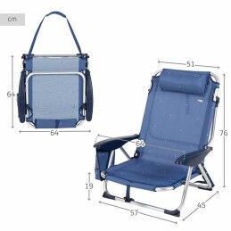 Aktive|Cadeira de Praia Aktive Azul escuro 51 x 45 x 76 cm Praia