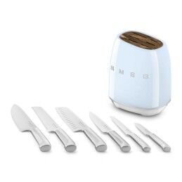 Smeg|Conjunto de Facas de Cozinha e Suporte Smeg KBSF02PB