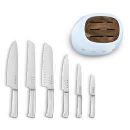 Smeg|Conjunto de Facas de Cozinha e Suporte Smeg KBSF02PB