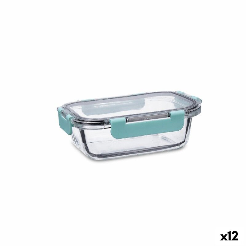 Quid|Lancheira Hermética Quid Purity Retangular 630 ml Transparente Vidro (12 Unidades) Quid|Lancheira Hermética Quid Purity Retangular 630 ml Transparente Vidro (12 Unidades)