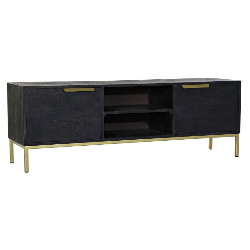 DKD Home Decor|Móvel de TV DKD Home Decor Preto Metal Dourado Madeira de mangueira (147 x 40 x 51 cm) DKD Home Decor|Móvel de TV DKD Home Decor Preto Metal Dourado Madeira de mangueira (147 x 40 x 51 cm)