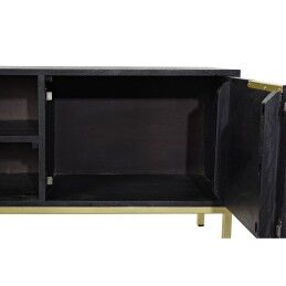 DKD Home Decor|Móvel de TV DKD Home Decor Preto Metal Dourado Madeira de mangueira (147 x 40 x 51 cm)