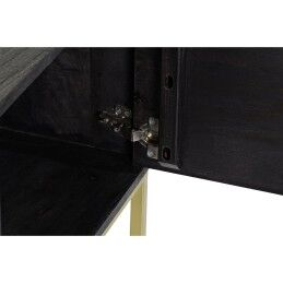DKD Home Decor|Móvel de TV DKD Home Decor Preto Metal Dourado Madeira de mangueira (147 x 40 x 51 cm)