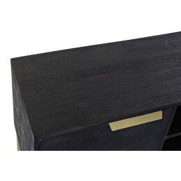 DKD Home Decor|Móvel de TV DKD Home Decor Preto Metal Dourado Madeira de mangueira (147 x 40 x 51 cm)