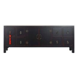 DKD Home Decor|Móvel de TV DKD Home Decor Preto Multicolor Madeira Abeto Madeira MDF 130 x 24 x 51 cm