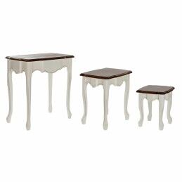 Home ESPRIT|Mesa de apoio Home ESPRIT Preto Natural Cristal Abeto 46 x 46 x 55,5 cm