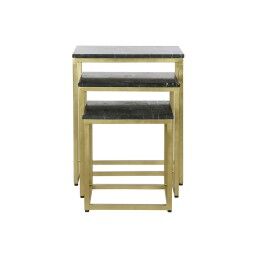 DKD Home Decor|Jogo de 3 mesas DKD Home Decor Preto Dourado 50 x 35 x 60 cm