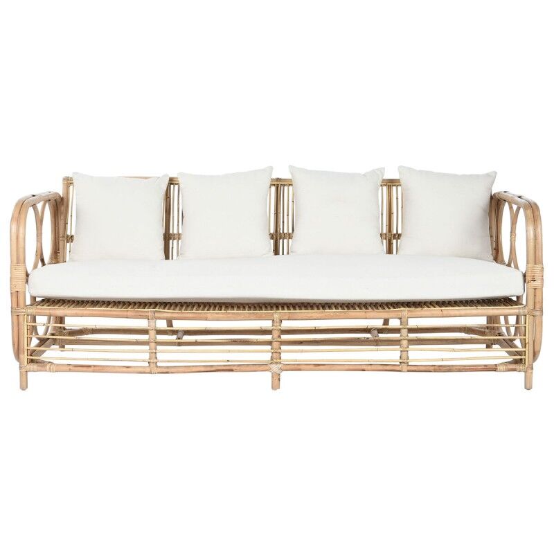 Home ESPRIT|Sofá Home ESPRIT Branco Natural 192 x 72 x 75 cm Home ESPRIT|Sofá Home ESPRIT Branco Natural 192 x 72 x 75 cm