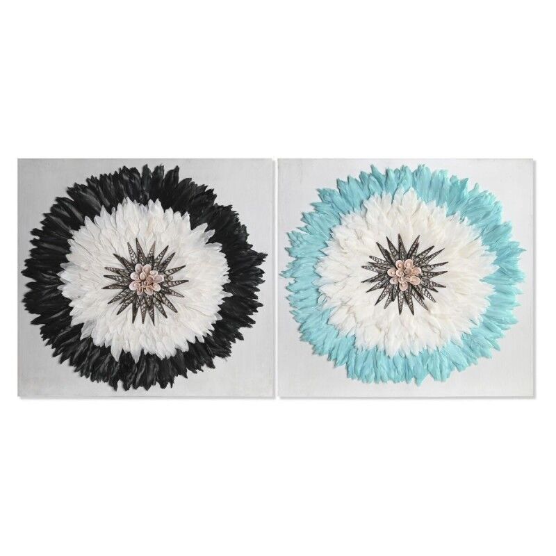 DKD Home Decor|Decoração de Parede DKD Home Decor Branco Preto 60 x 6 x 60 cm (2 Unidades) DKD Home Decor|Decoração de Parede DKD Home Decor Branco Preto 60 x 6 x 60 cm (2 Unidades)