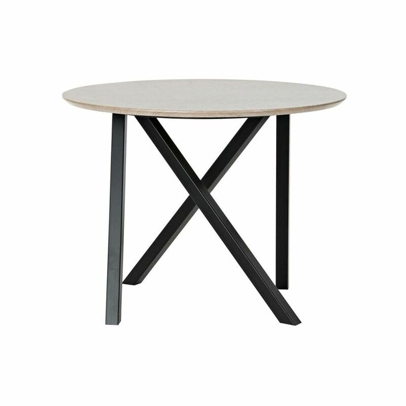 DKD Home Decor|Mesa de apoio DKD Home Decor 65 x 65 x 49,5 cm Preto Metal Madeira Marrom claro