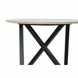 DKD Home Decor|Mesa de apoio DKD Home Decor 65 x 65 x 49,5 cm Preto Metal Madeira Marrom claro