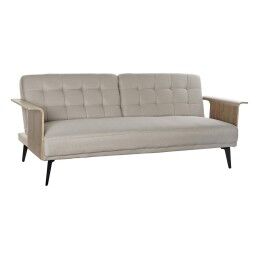 DKD Home Decor|Sofá DKD Home Decor Castanho Linho Madeira da borracha Tradicional (122 x 69 x 72 cm)