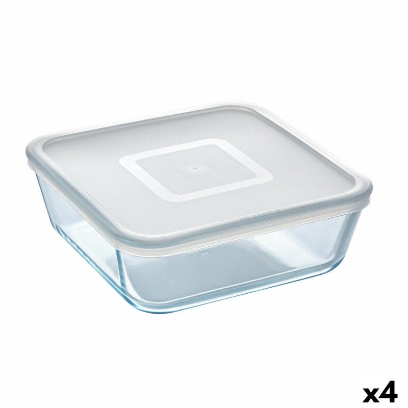Pyrex|Lancheira Quadrada com Tampa Pyrex Cook & Freeze 2 L 19 x 19 cm Transparente Silicone Vidro (4 Unidades) Pyrex|Lancheira Quadrada com Tampa Pyrex Cook & Freeze 2 L 19 x 19 cm Transparente Silicone Vidro (4 Unidades)