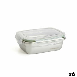 MasterChef|Lancheira Hermética MasterChef Cinzento Transparente Quadrado 1,1 L (6 Unidades)