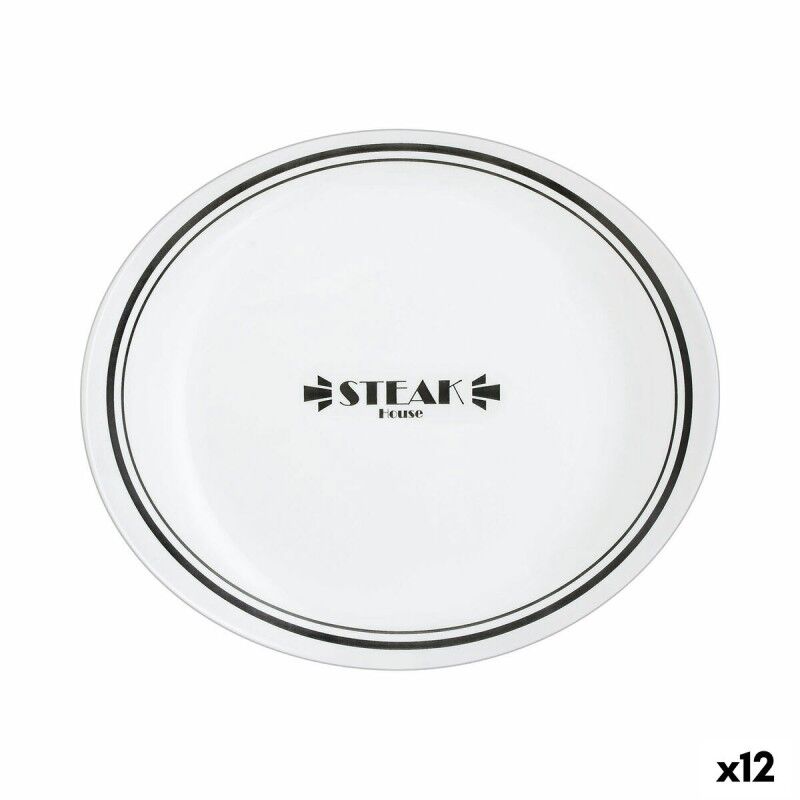 Luminarc|Prato de Jantar Luminarc Friends Time Bistr Branco/Preto Vidro Ø 30 cm Carne (12 Unidades) Luminarc|Prato de Jantar Luminarc Friends Time Bistr Branco/Preto Vidro Ø 30 cm Carne (12 Unidades)