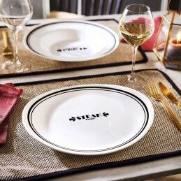 Luminarc|Prato de Jantar Luminarc Friends Time Bistr Branco/Preto Vidro Ø 30 cm Carne (12 Unidades)