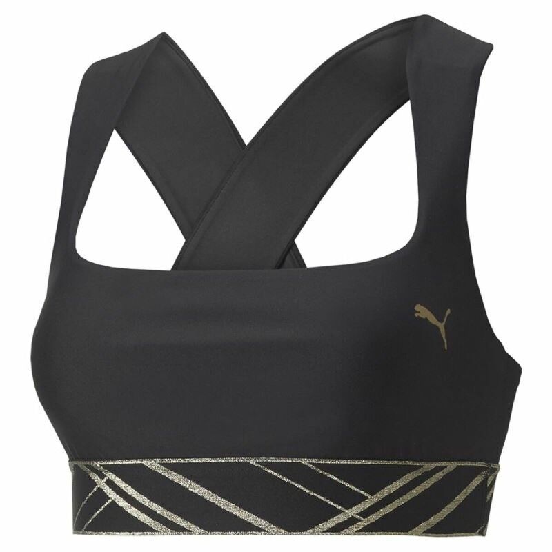 Puma|Sutiã Desportivo Puma Mid Impact Deco Glam Preto Puma|Sutiã Desportivo Puma Mid Impact Deco Glam Preto