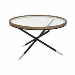 DKD Home Decor|Mesa de apoio DKD Home Decor 49 x 49 x 72 cm Cristal Preto Dourado Metal