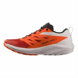 Sapatilhas de Running para Adultos Salomon Sense Ride 5 Branco Vermelho Montanha