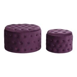 DKD Home Decor|Repousa pés DKD Home Decor Cor de Rosa Velvet Madeira MDF Glam (2 pcs)