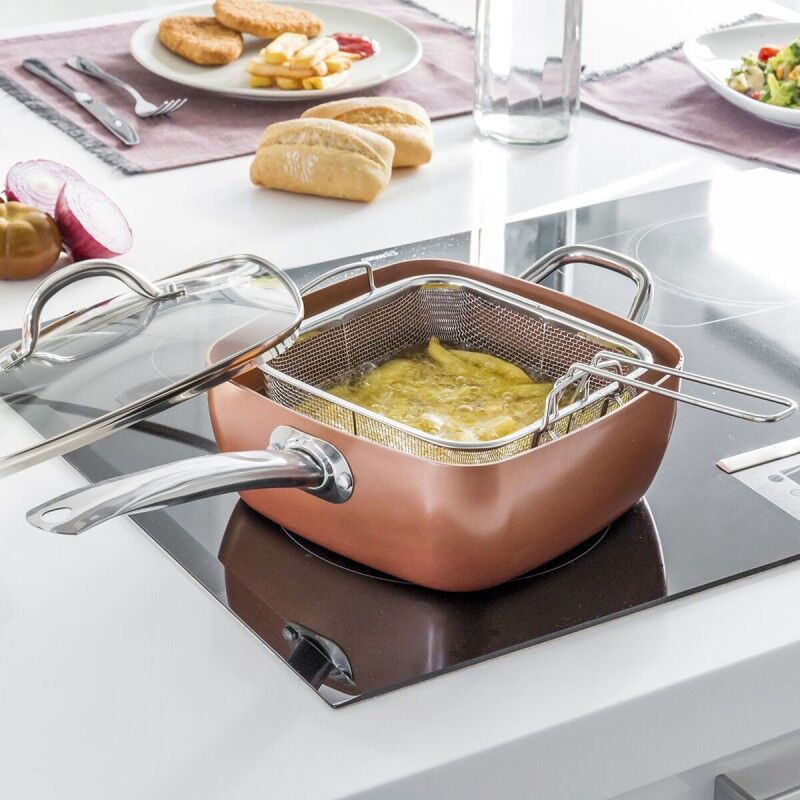 InnovaGoods|Conjunto de Frigideira Multifunções 5 em 1 Copper Coppans InnovaGoods 4 Peças
