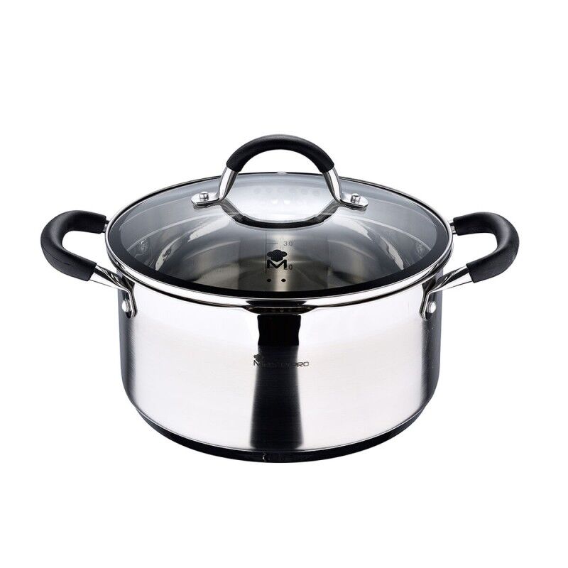 Masterpro|Caçarola com Tampa Masterpro foodies bgmp-1502-bk Aço inoxidável (5 L) 24 x 12 cm Masterpro|Caçarola com Tampa Masterpro foodies bgmp-1502-bk Aço inoxidável (5 L) 24 x 12 cm