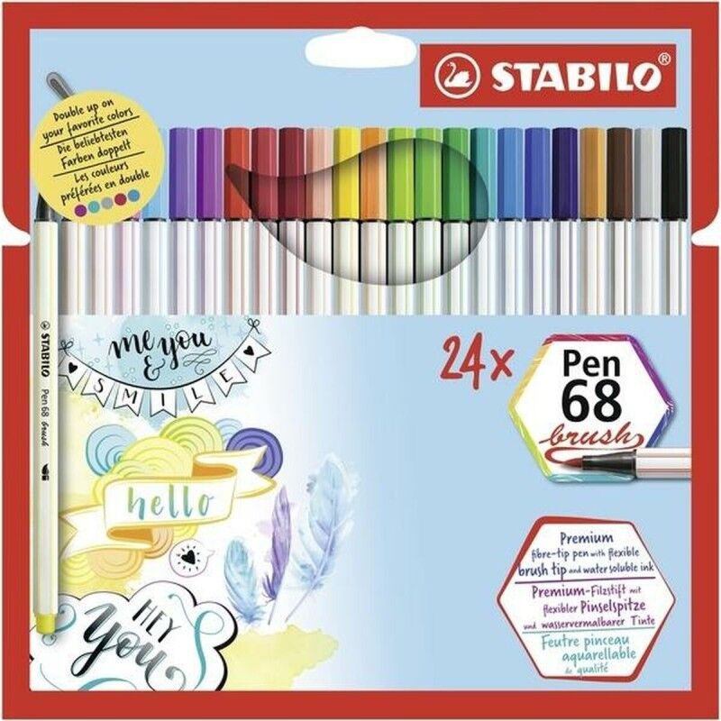 Stabilo|Conjunto de Canetas de Feltro Stabilo Pen 68 brush Estojo Multicolor Stabilo|Conjunto de Canetas de Feltro Stabilo Pen 68 brush Estojo Multicolor