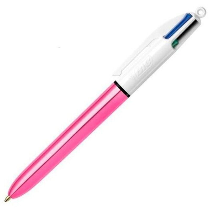 Bic|Caneta Bic Shine Silver Branco Cor de Rosa (12 Peças)