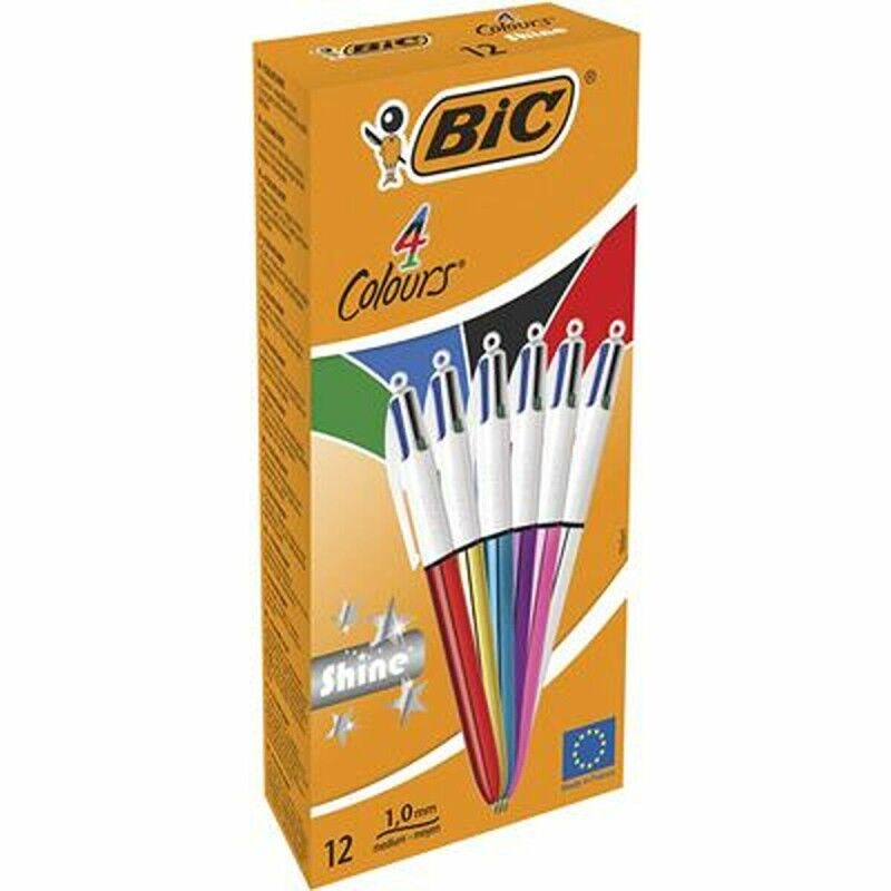 Bic|Conjunto de Canetas Bic Shine Silver Branco Multicolor (12 Peças) Bic|Conjunto de Canetas Bic Shine Silver Branco Multicolor (12 Peças)