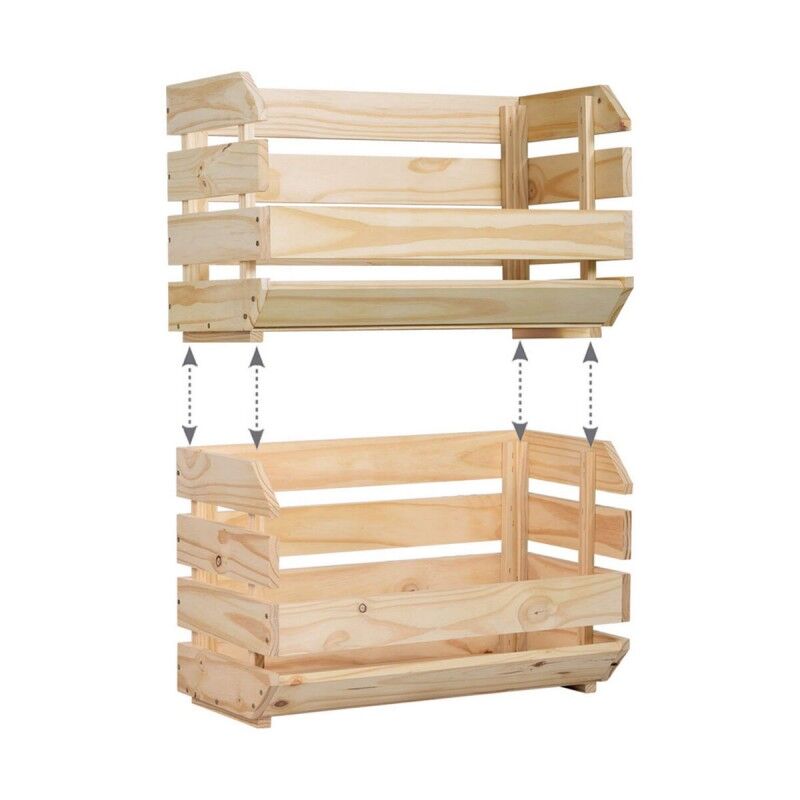 Astigarraga|Caixa de Organização Empilhável Astigarraga 60 x 28,5 x 35,3 cm Madeira Pinheiro Astigarraga|Caixa de Organização Empilhável Astigarraga 60 x 28,5 x 35,3 cm Madeira Pinheiro