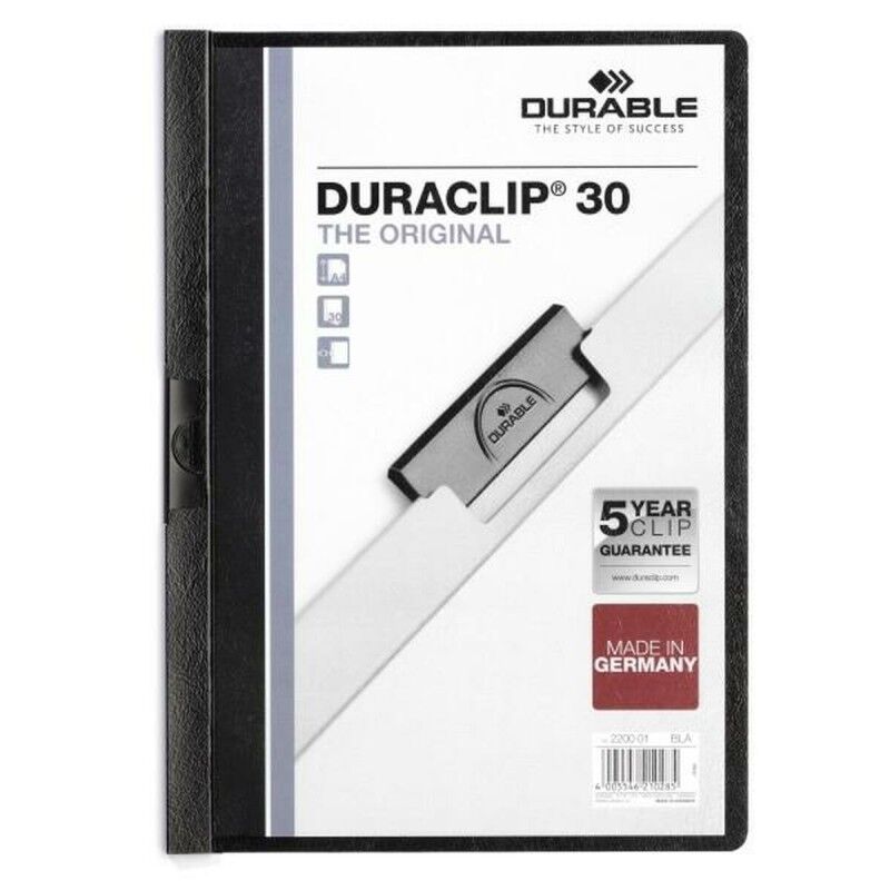 Durable|Pasta de Dossiês Durable DURACLIP 30 A4 Preto A4 25 Peças Durable|Pasta de Dossiês Durable DURACLIP 30 A4 Preto A4 25 Peças