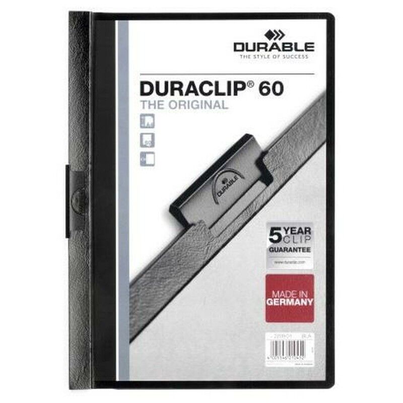 Durable|Pasta de Dossiês Durable Duraclip 60 Preto Transparente A4 25 Peças Durable|Pasta de Dossiês Durable Duraclip 60 Preto Transparente A4 25 Peças
