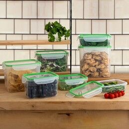 Quid|Lancheira Quid Greenery 2,8 L Transparente Plástico (4 Unidades) (Pack 4x)
