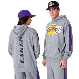 Polar com Capuz Unissexo New Era LA Lakers NBA Colour Block Cinzento