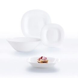Luminarc|Prato Fundo Luminarc Carine Branco Vidro (Ø 23,5 cm) (24 Unidades)