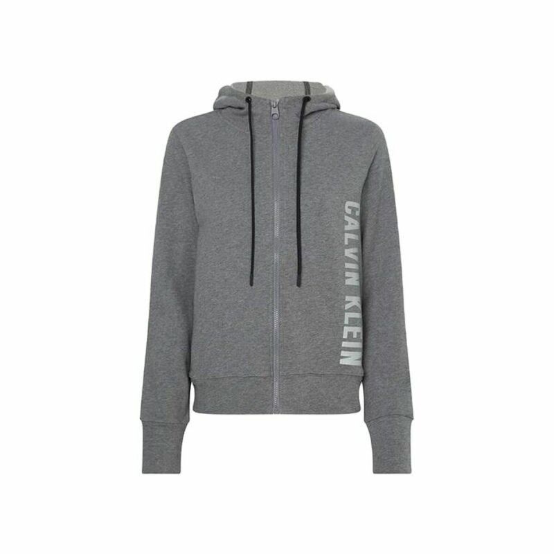Calvin Klein|Casaco de Desporto para Mulher Calvin Klein Full Zip Cinzento escuro Calvin Klein|Casaco de Desporto para Mulher Calvin Klein Full Zip Cinzento escuro