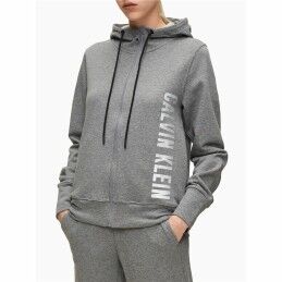 Calvin Klein|Casaco de Desporto para Mulher Calvin Klein Full Zip Cinzento escuro